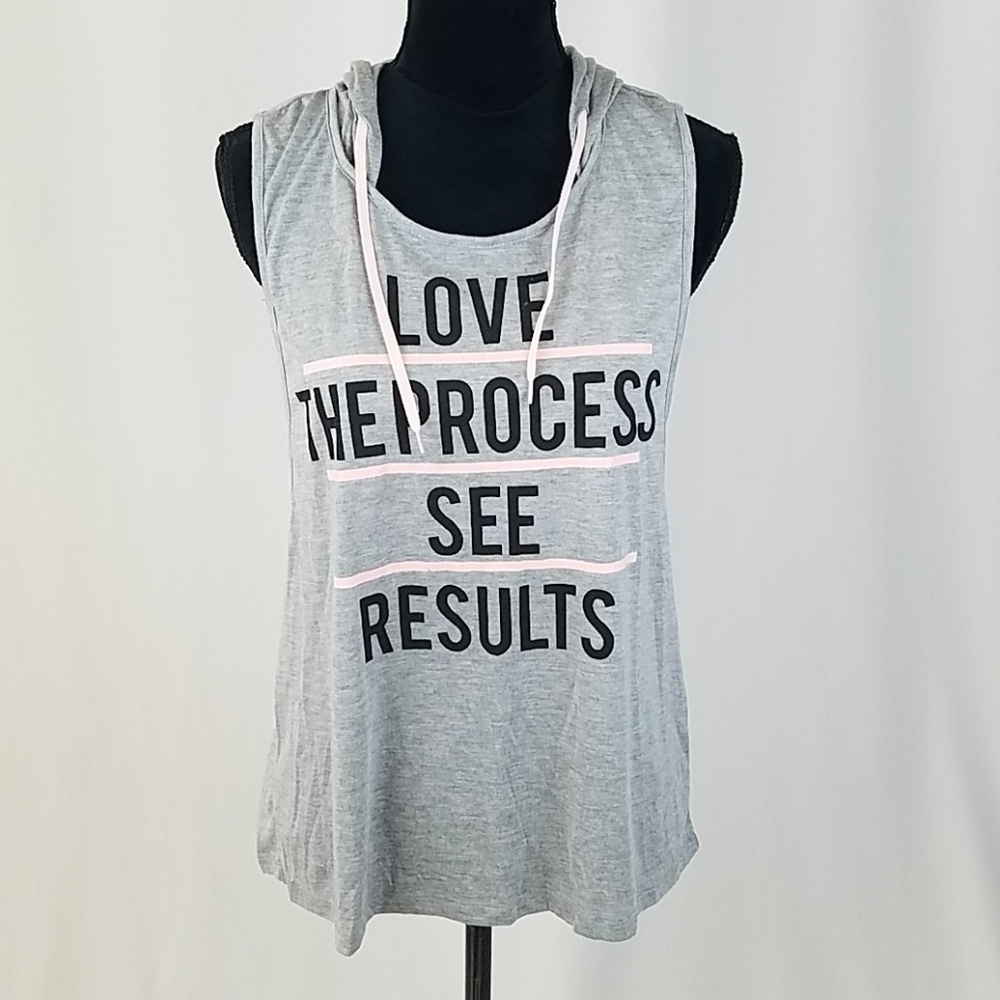 Energie junior XL hooded tank top w/sport bra layered Athleisure grunge street